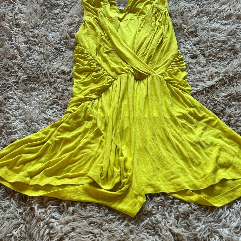 Kardashian Bebe Electric Yellow Sexy Romper